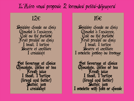 PETITS DEJEUNERS